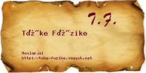 Tőke Füzike névjegykártya